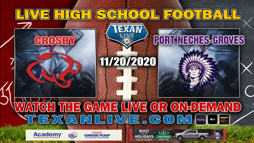 Port Neches-Groves vs Crosby - 11/20/2020 - 7:00PM - Football - Cougar Stadium
