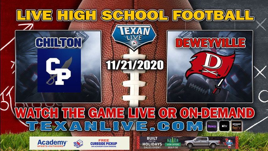Deweyville vs Chilton - 11/20/2020 - 6:00PM - Football - Tomball ISD Stadium - Area Round Playoffs