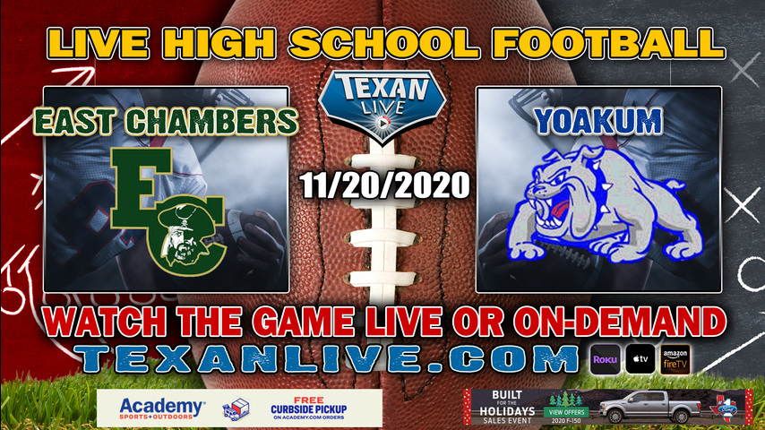 East Chambers vs Yoakum - 11/20/2020 - 7:00PM - Football - Waller ISD Stadium - Area Round Playoffs
