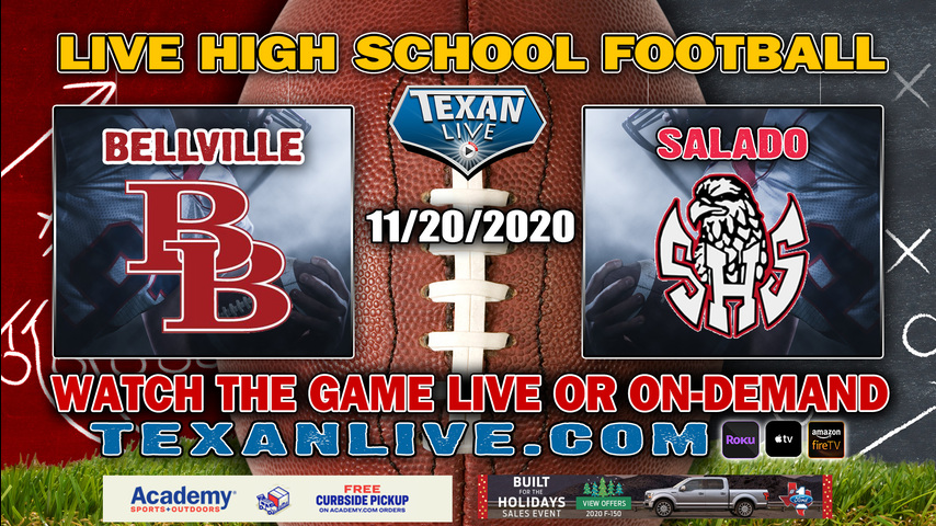 Bellville vs Salado - 11/20/2020 - 7:00PM - Football - Crusader Stadium - Area Round Playoffs