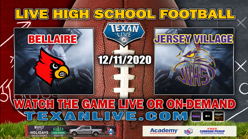 Jersey Village vs Bellaire - 12/11/2020 - 7:00PM - Football - Delmar Stadium - Bi-District - Playoffs