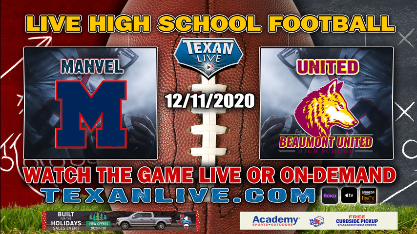 Beaumont United vs Manvel - 12/11/2020 - 7:00PM - Football - Freedom Field - Bi-District - Playoffs