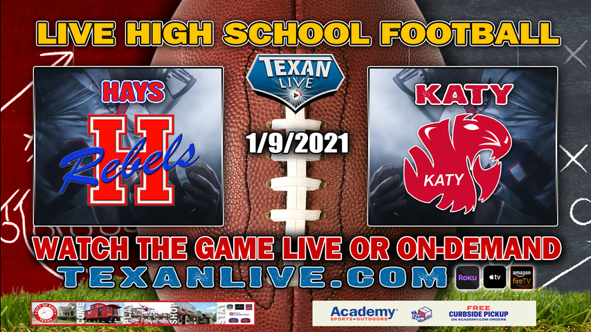 Katy (12-1) vs Buda Hays Consolidated (10-3) - 1/9/2021 - 2:00PM - Football - Mclane Stadium - State Semi-Finals - Playoffs
