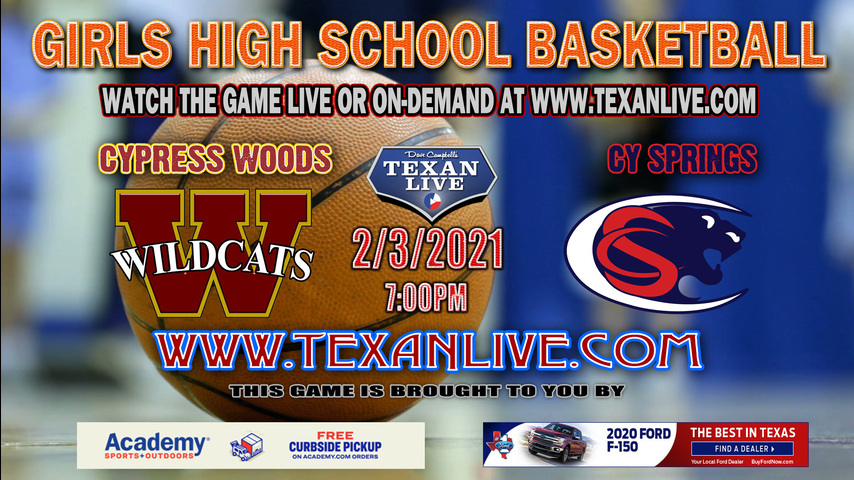 Cy Woods vs Cy Springs - 2/3/2021 - 7PM - Girls Basketball - Cy Springs High School