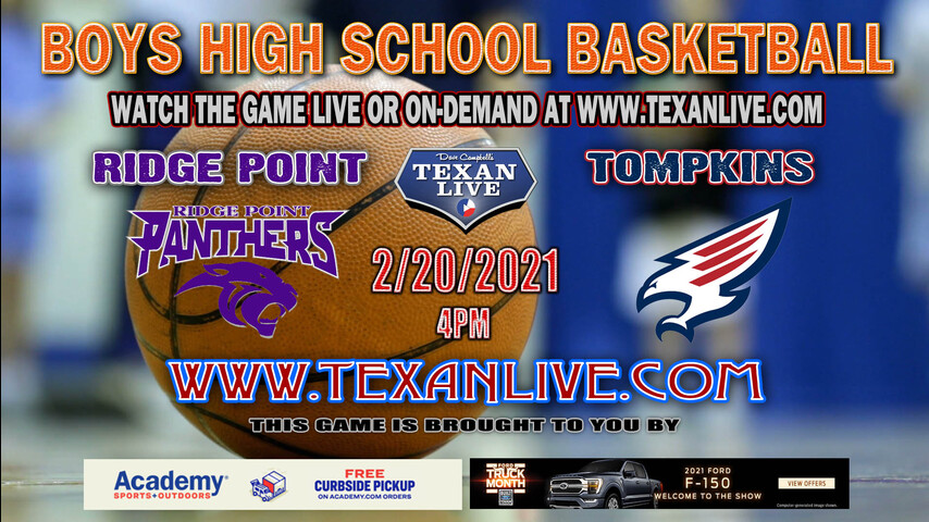 Ridge Point vs Tompkins - 4PM - 2/20/21 - Boys Basketball - Bi-District Playoffs - Merrell Center