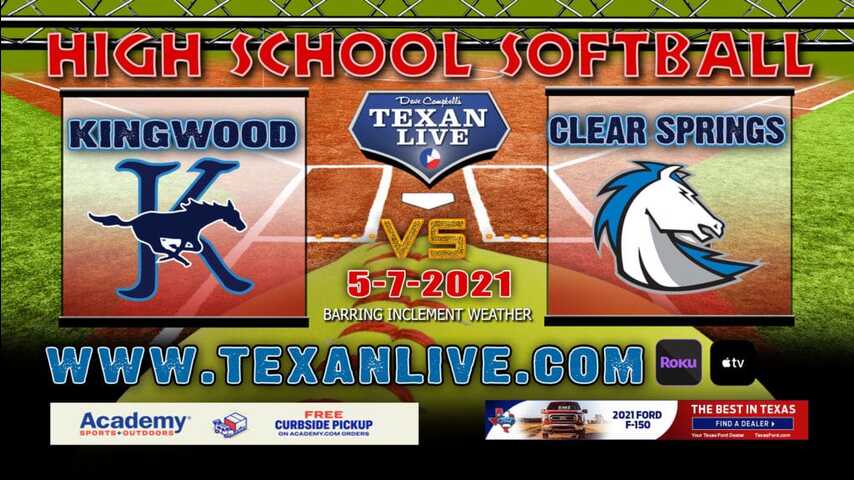 Game 1 Series Kingwood vs Clear Springs - 5-7-2021 Softball Playoffs