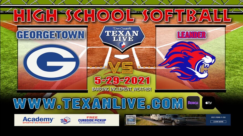 Leander vs Georgetown – Game Two – 1PM – 5/29/21 – Concordia University – Softball – Regional Finals