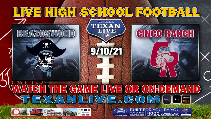 Brazoswood vs Cinco Ranch - 9/10/2021 - 6:00PM - Football - Legacy Stadium