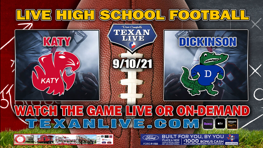 Katy vs Dickinson - 9/10/2021 - 7:00PM - Football - Sam Vitanza Stadium