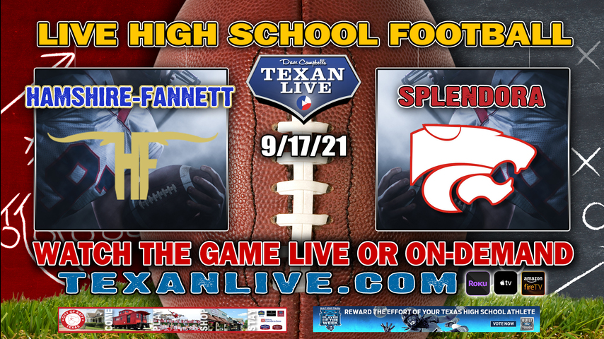 Hamshire Fannett vs Splendora - 7:00PM- 9/17/2021- Football - Live from Wildcat Stadium
