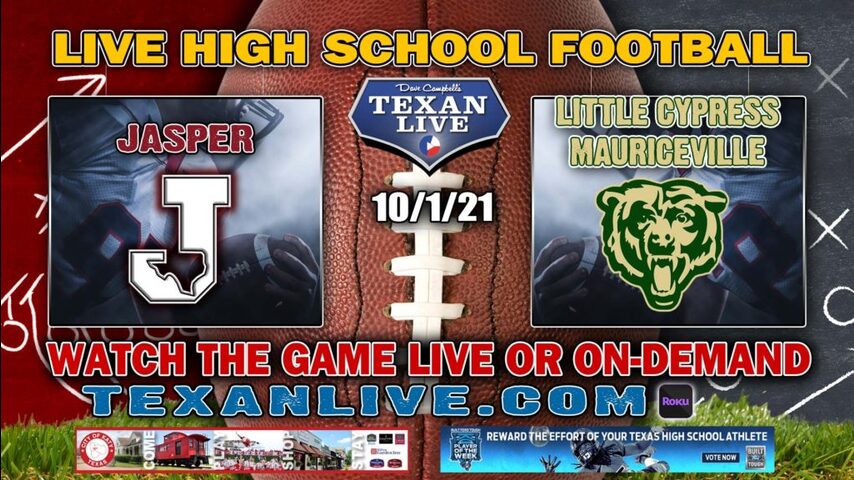 Jasper vs LCM - 7:00PM- 10/1/2021- Football - Live from Bear Stadium