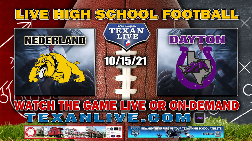 Nederland vs Dayton - 7:30PM- 10/15/2021- Football - Live from Bronco Stadium