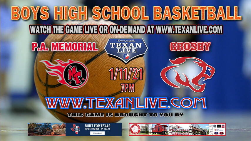 Port Arthur Memorial vs Crosby - Varsity at 7pm - 1/11/22 - Crosby High School - Boys Basketball