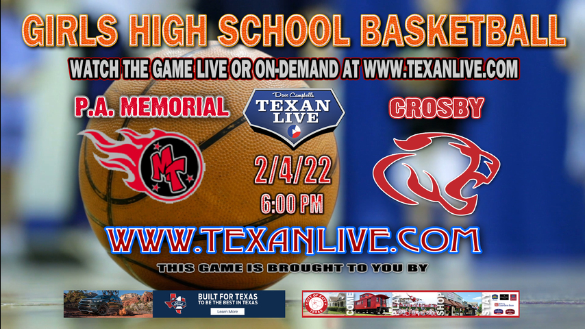 Port Arthur Memorial vs Crosby - 6pm - 2/4/22 - Crosby High School - Girls Basketball