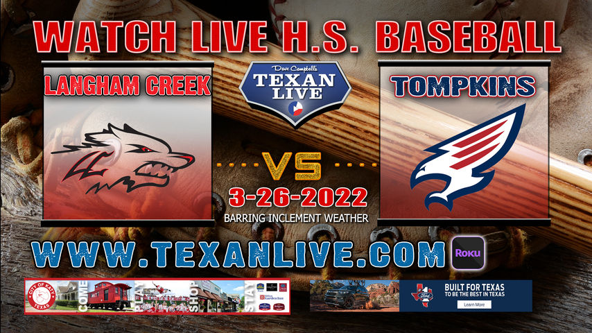 Langham Creek vs Tompkins - 2pm - 3/26/22 - Tompkins High School - Baseball