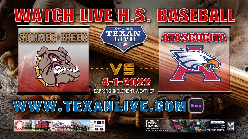 Summer Creek vs Atascocita- 7pm - 4/1/22 - Atascocita High School - Baseball