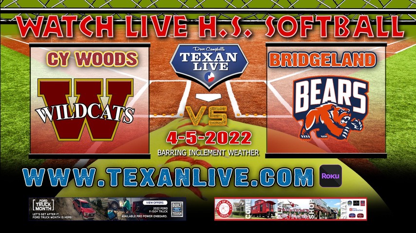 Cy Woods vs Bridgeland - 6pm - 4/5/22 - Bridgeland High School - Softball