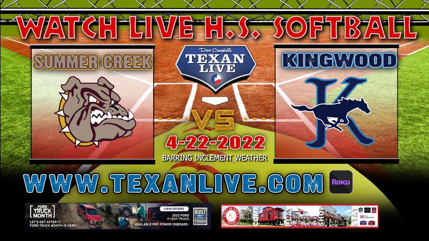 Summer Creek vs Kingwood - 6PM - 4/22/22 - Kingwood High School - Softball