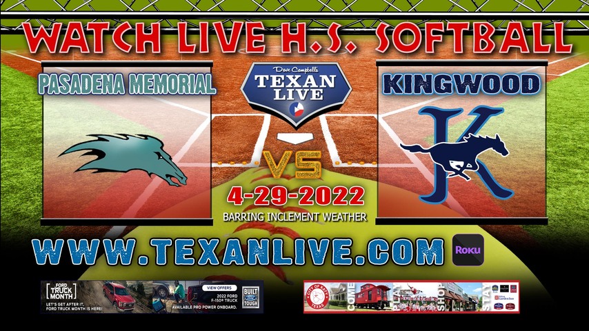 Kingwood vs Pasadena Memorial - Game two - 5PM - 4/29/22 - C.E. King High School - Softball - Bi-District Round