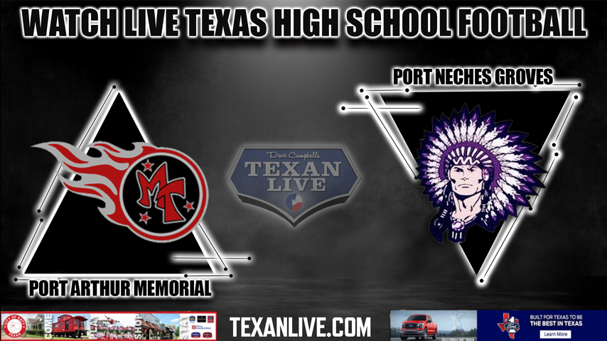 Port Arthur Memorial vs Port Neches-Groves - 7:00PM - 8/26/2022 - Football - Live from Indian Stadium