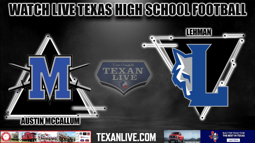 Austin McCallum vs Kyle Lehman - 7:00PM - 9/2/2022 - Football - Live from Shelton Stadium