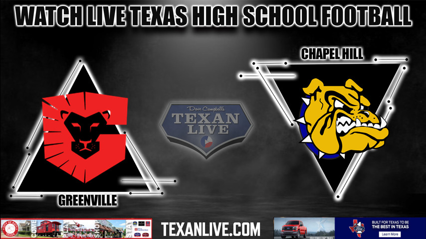 Greenville vs Chapel Hill - 7:30PM - 9/9/2022 - Football - Live from Bulldog Stadium