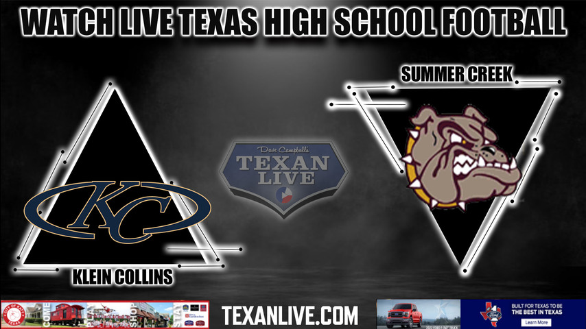 Klein Collins vs Summer Creek - 7:00PM - 9/8/2022 - Football - Live from Turner Stadium