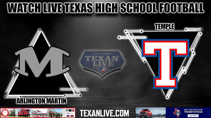 Arlington Martin vs Temple - 7:00pm - 9/16/2022 - Football- Live from Wildcat Stadium