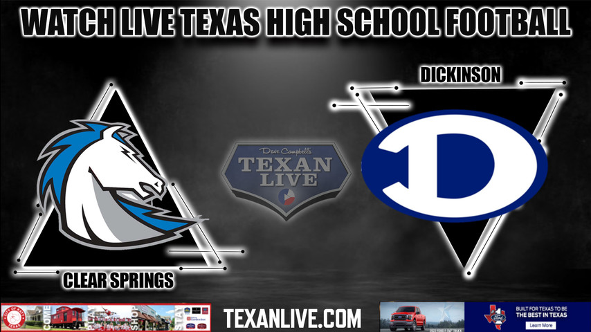 Clear Springs vs Dickinson - 7:00PM - 9/23/2022 - Football - Live from Sam Vitanza Stadium