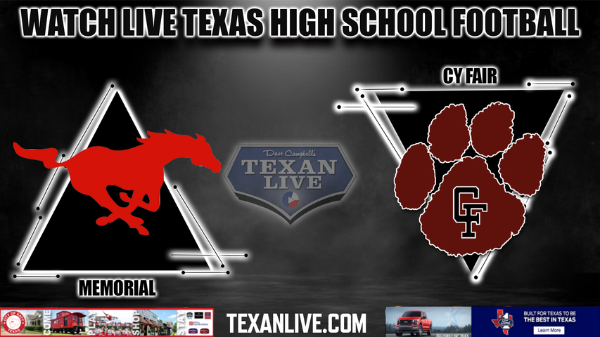 Spring Branch Memorial vs Cy Fair - 1:00PM - 11/5/2022 - Football - Live from Pridgeon Stadium