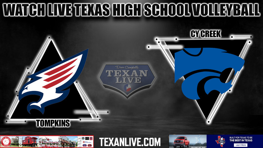 Tompkins vs Cy Creek - 7:00PM - 11/3/2022 - Volleyball - Area Round Playoffs - Live from Merrell Center