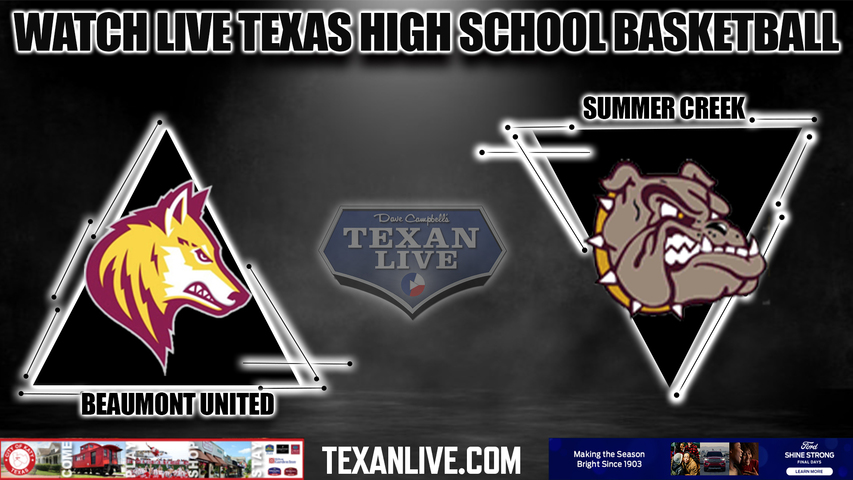 Beaumont United vs Summer Creek - 7:00PM - 1/31/2023 - Boys Basketball - Live from Summer Creek High School