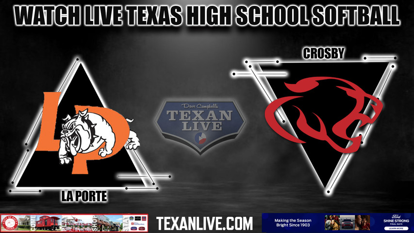 La Porte vs Crosby - 6:30PM - 4/27/2023 - Softball - Live from Deer Park High School - One Game Playoff - Bi-district Playoffs