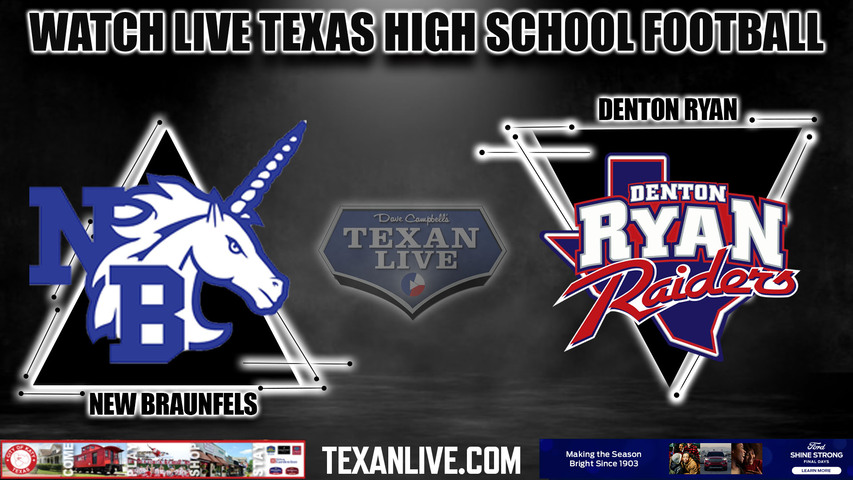 New Braunfels vs Denton Ryan - 7:00pm-- 8/24/2023 - Football - Live from Crusader Stadium (UMHB)
