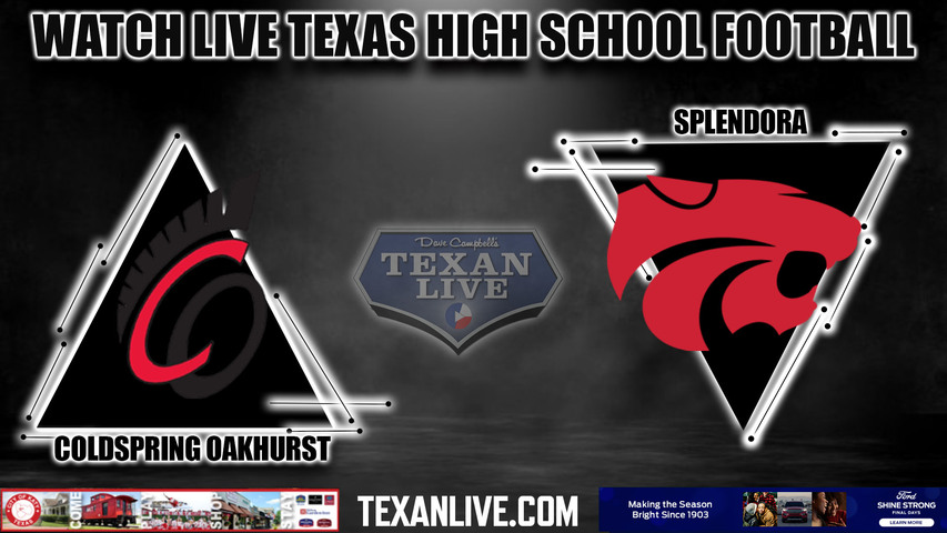 Coldspring-Oakhurst vs Splendora - 7:30pm-- 9/1/2023 - Football - Live from Wildcat Stadium