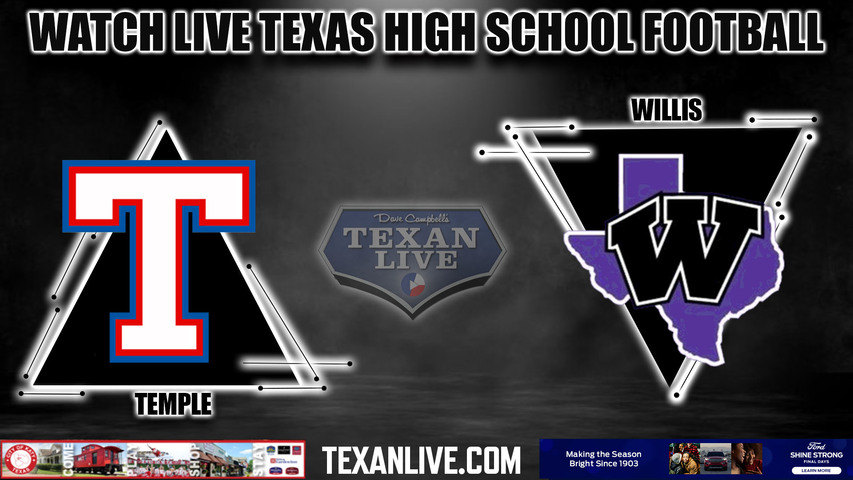 Temple vs Willis - 7:30pm- 9/1/2023 - Football - Live from Yates Stadium