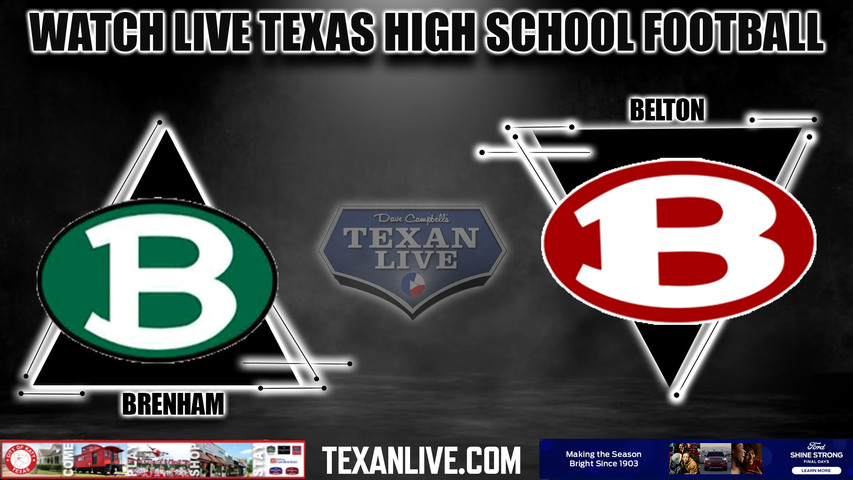 Brenham vs Belton - 7:00pm- 9/1/2023 - Football - Live from Tiger Stadium