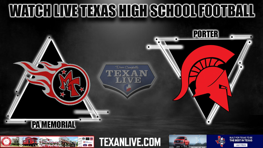 PA Memorial vs Porter - 7:00pm- 9/15/2023 - Football - Live from Randall Reed Stadium