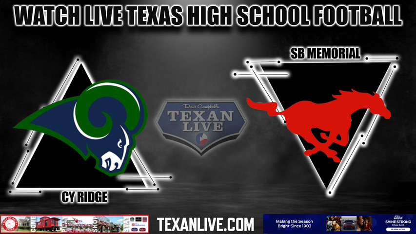 Cy Ridge vs Spring Branch Memorial - 7:00pm- 10/13/2023 - Football - Live from Tully Stadium