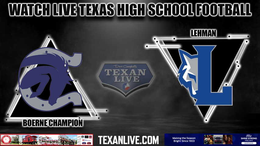 Champion vs Lehman - 7:00pm- 10/27/2023 - Football - Live from Shelton Stadium
