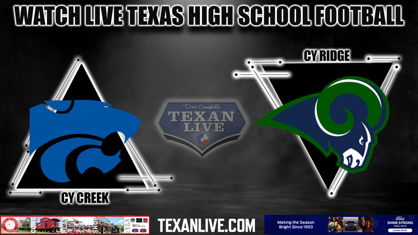 Cy Creek vs Cy Ridge - 7:00pm- 11/3/2023 - Football - Live from Pridgeon Stadium
