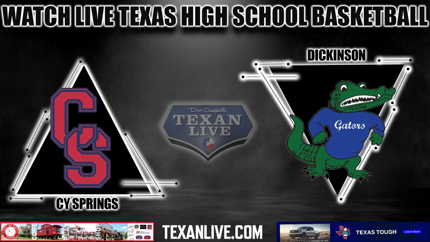 Cy Springs vs Dickinson - 5:00pm- 12/7/2023 - Boys Basketball - Live from Bridgeland High School Gym 2- Cy Hoops Tournament
