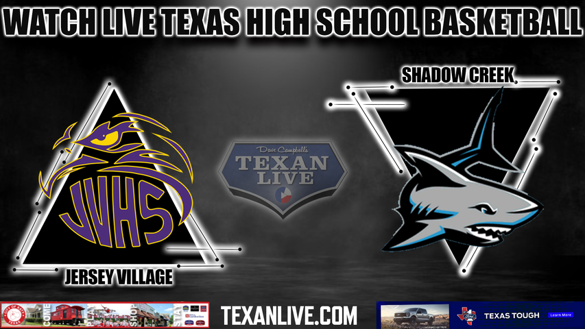 Jersey Village vs Shadow Creek - 6:30pm- 12/7/2023 - Boys Basketball - Live from Bridgeland High School Gym 1 - Cy Hoops Tournament