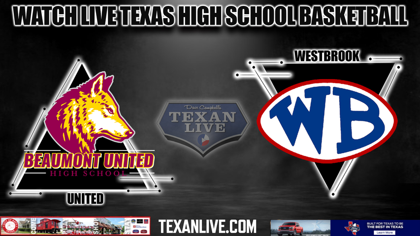 Beaumont United vs Westbrook - 7pm- 2/27/2024 - Boys Basketball - Live from Montagne Center - Regional Quarter Finals