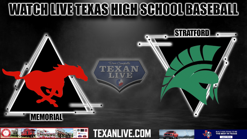 Stratford vs Memorial - 7:00pm- 4/19/2024 - Baseball - Live from Stratford High School