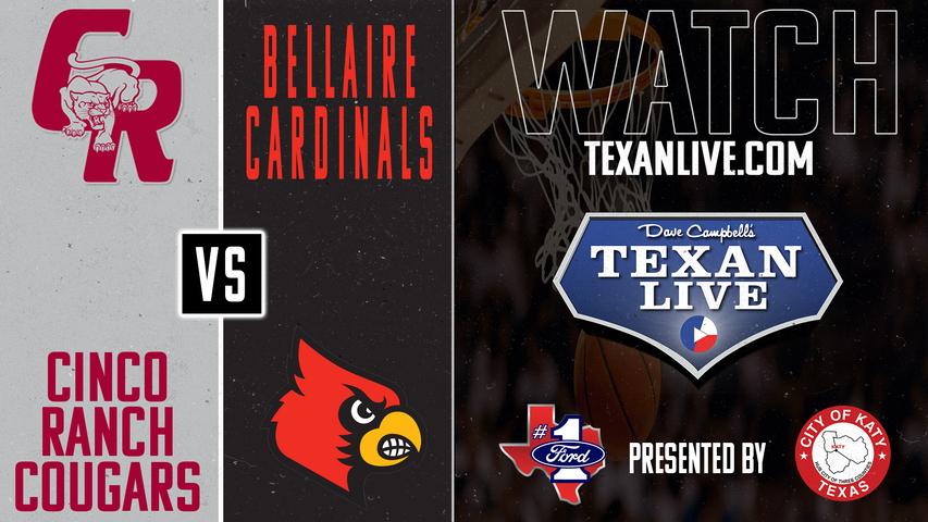 Cinco Ranch vs Bellaire - 6pm - 2/21/2025 - Boys Basketball - Area Round Playoffs - Live from Delmar Fieldhouse