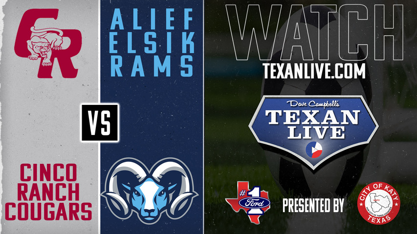 Cinco Ranch vs Alief Elsik - 7:30pm - 3/20/2025 - Boys Soccer - Bi-district Playoffs - Live from Crump Stadium