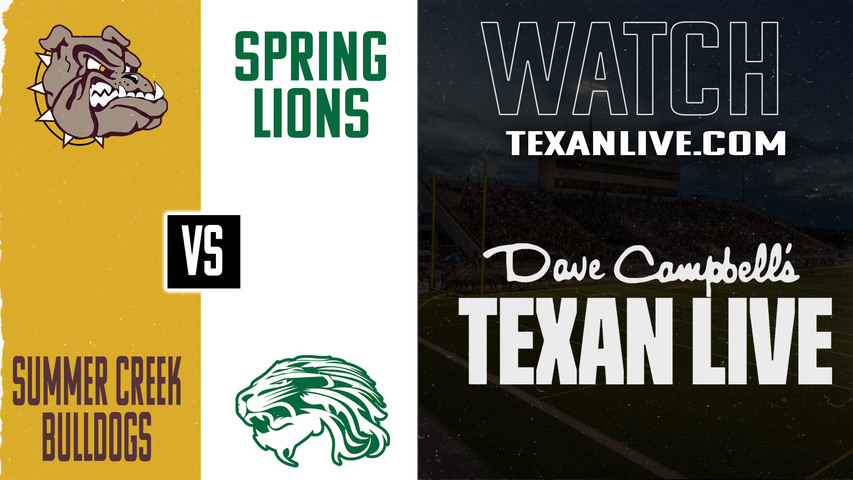 Summer Creek vs Spring - 7:00pm- 9/11/2025 - Football - Live from Planet Ford Stadium