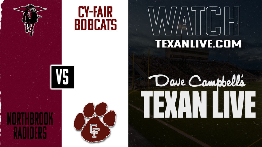 Northbrook vs Cy Fair – 6:30 pm – 11/6/2025 – Football – Live from Pridgeon Stadium