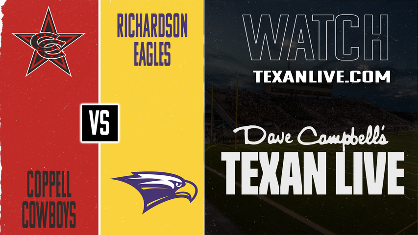 Coppell vs Richardson – 7:00 pm – 11/21/2025 – Football – Area – Playoffs – Live from Standridge Stadium